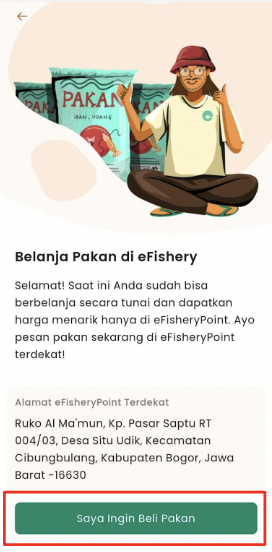 beli pakan online di efishery