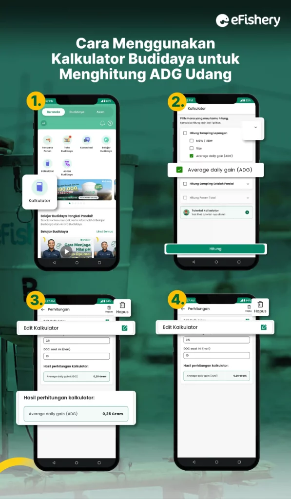 cara menggunakan kalkulator budidaya untuk menghitung adg udang