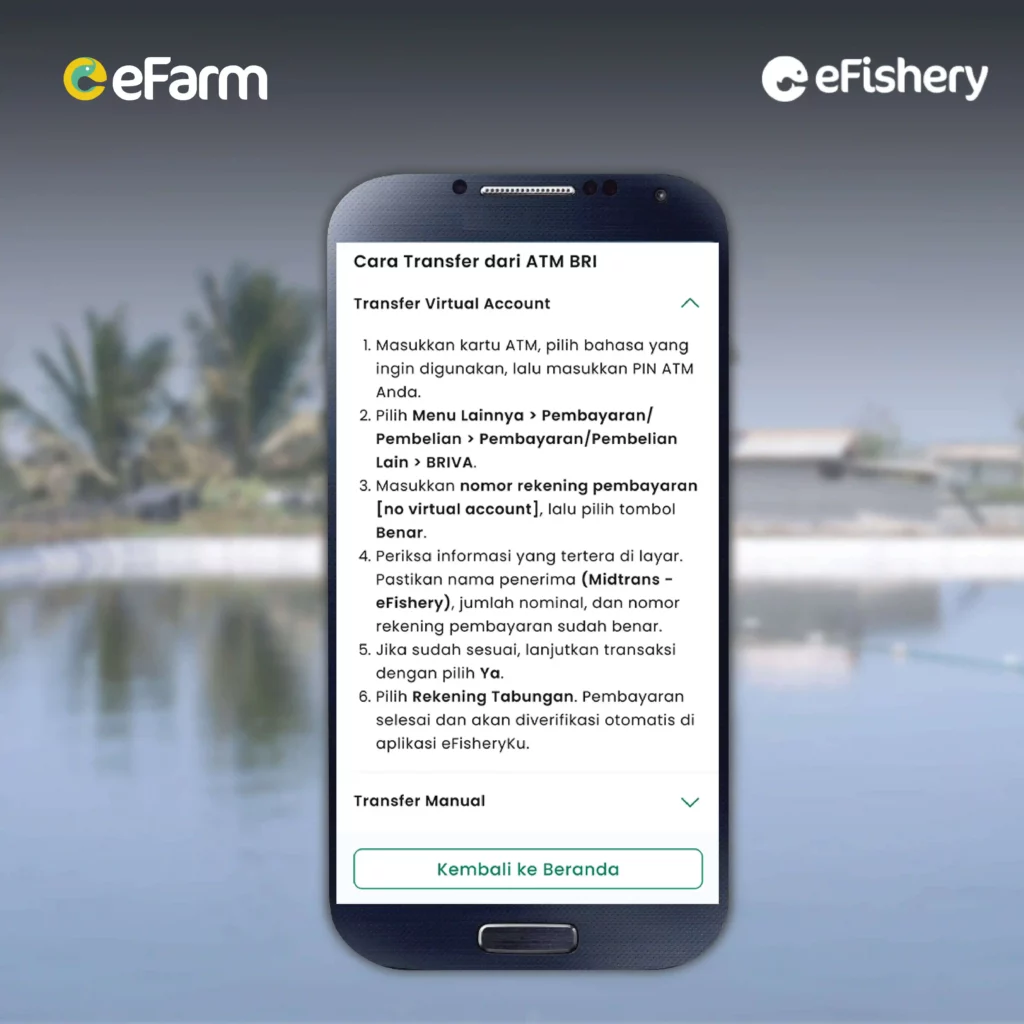 cara transfer dari atm bri di toko budidaya efarm