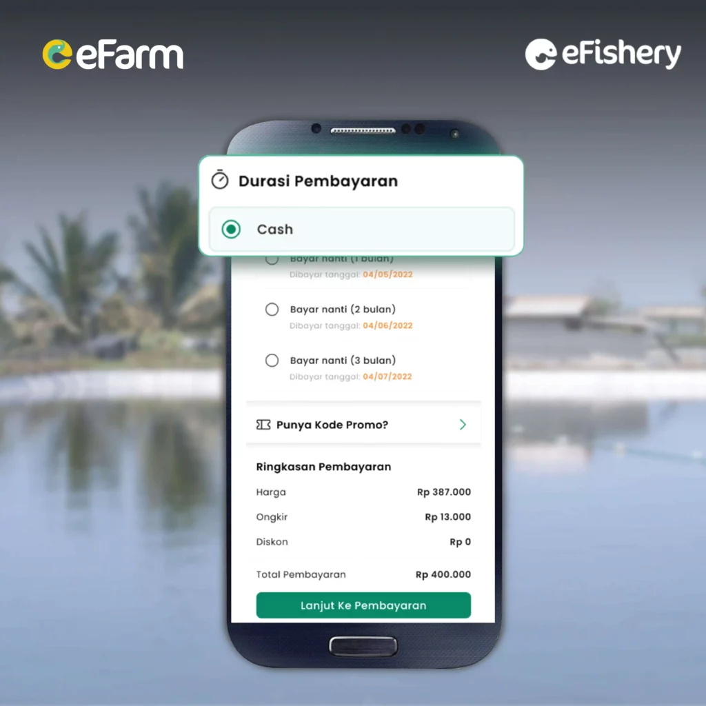 memilih durasi pembayaran di toko budidaya efarm
