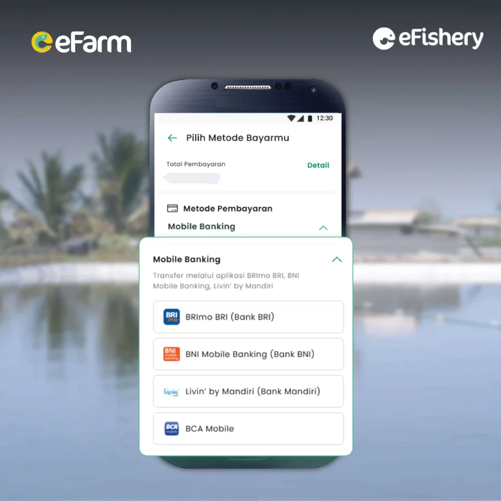 pembayaran toko budidaya efarm melalui mobile banking