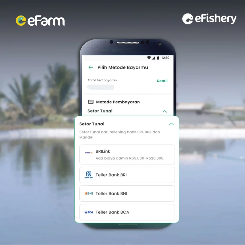 pembayaran toko budidaya efarm melalui setor tunai