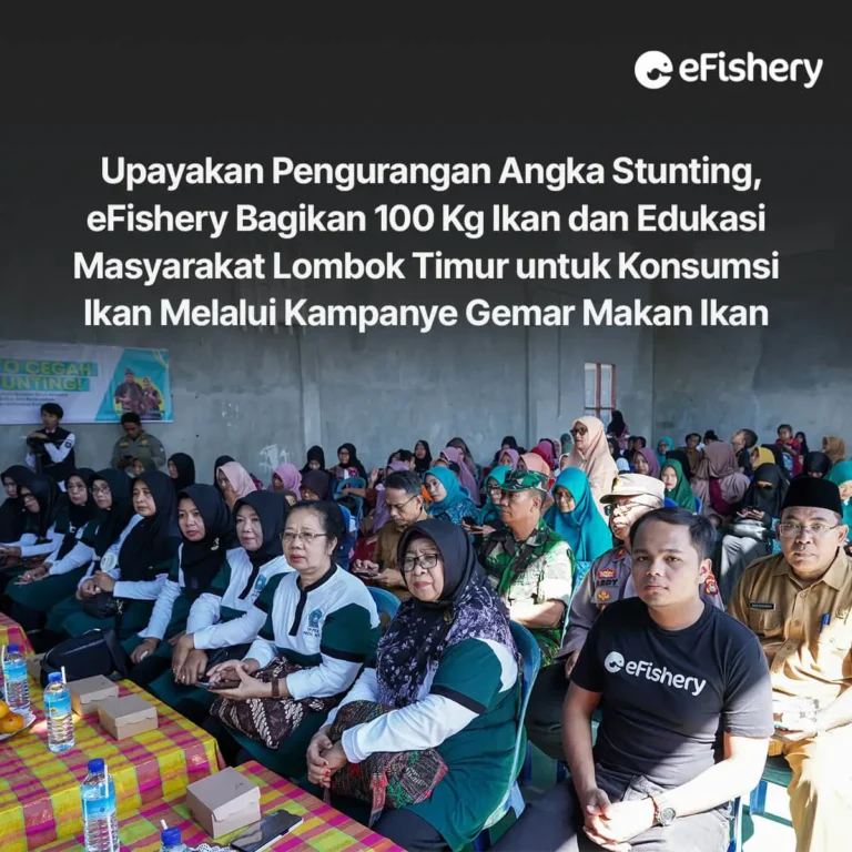 efishery bagikan ikan dan edukasi masyarakat lombok timur dalam kampanye gemar makan ikan